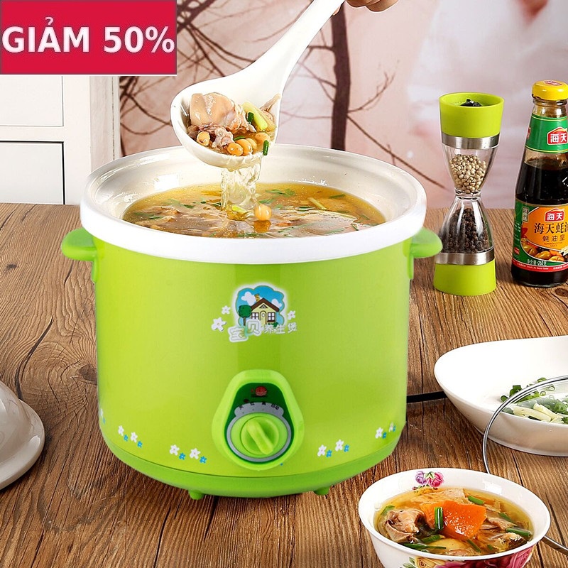 Nồi Nấu Cháo Cho Bé Cao Cấp Chính Hãng - Nồi Hầm Chậm Đa Năng Nồi Nấu Cháo, Ninh Xương, Kho Cá,bảo hành 1 đổi 1