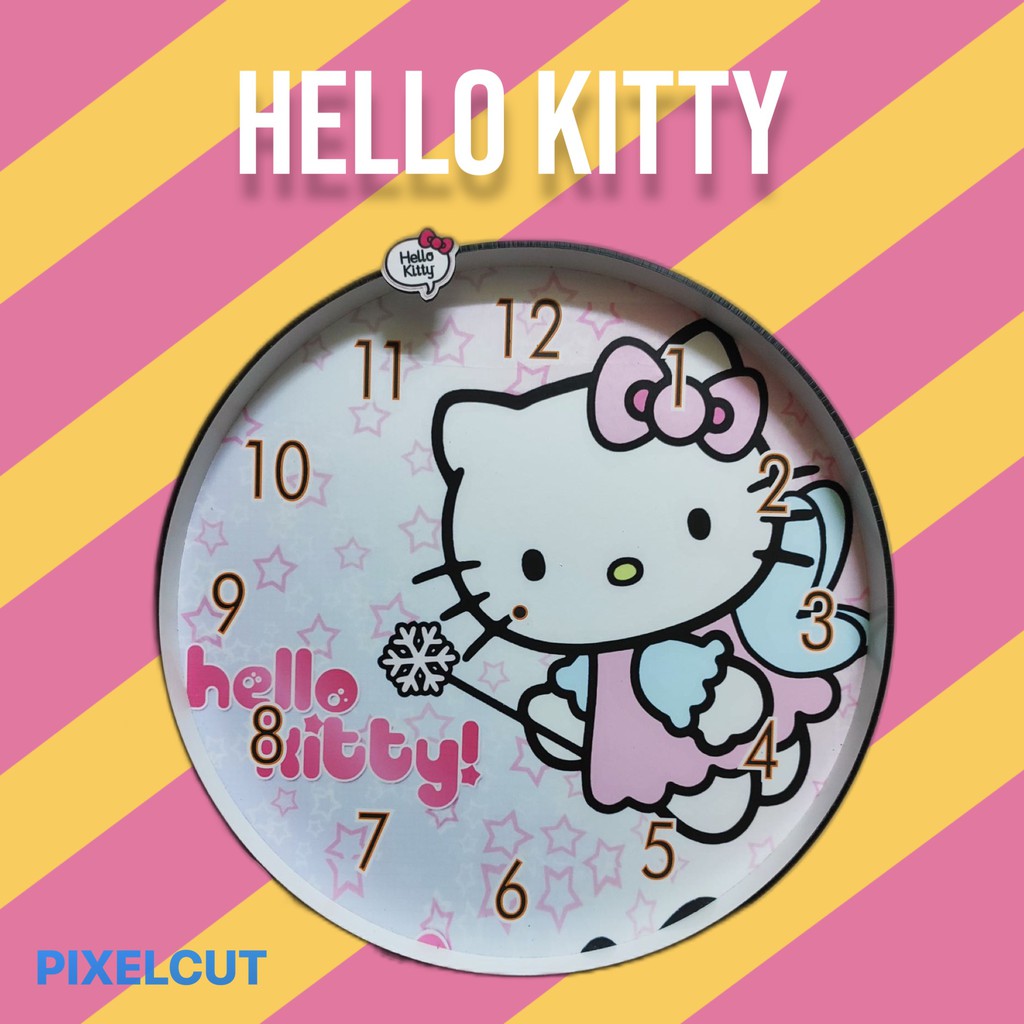 ĐỒNG HỒ treo tường KITTY HỒNG 30cm