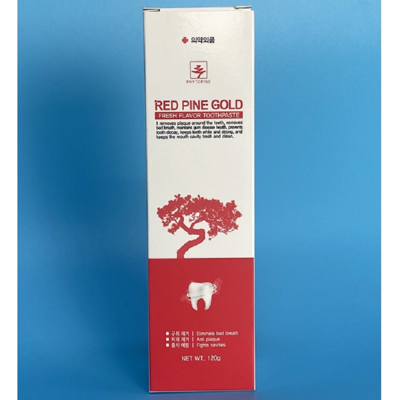 [ Hàng Chuẩn ] Kem Đánh Răng Tinh Dầu Thông Đỏ Red Pine Gold Fresh Flavor Toothpaste Hàn Quốc, Tuýp 120g
