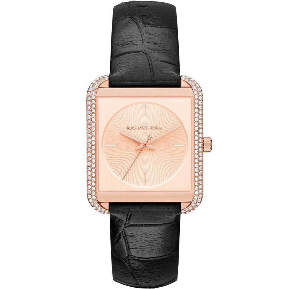 Đồng hồ nữ Michael Kors dây da màu đen mặt vuông MK2611