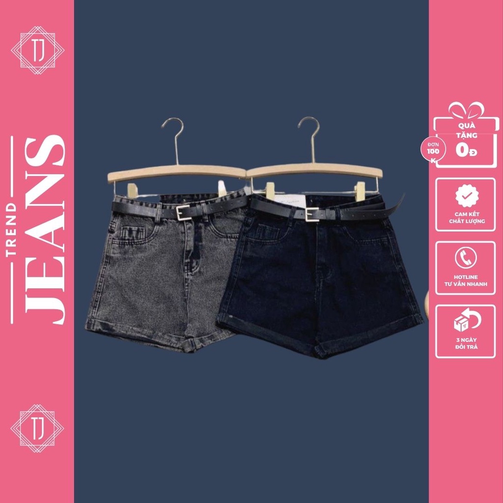 Quần short nữ, Quần đùi nữ chất liệu vải Jean co giãn cao cấp dày dặn tạo cảm giác vô cùng thoải mái khi mặc