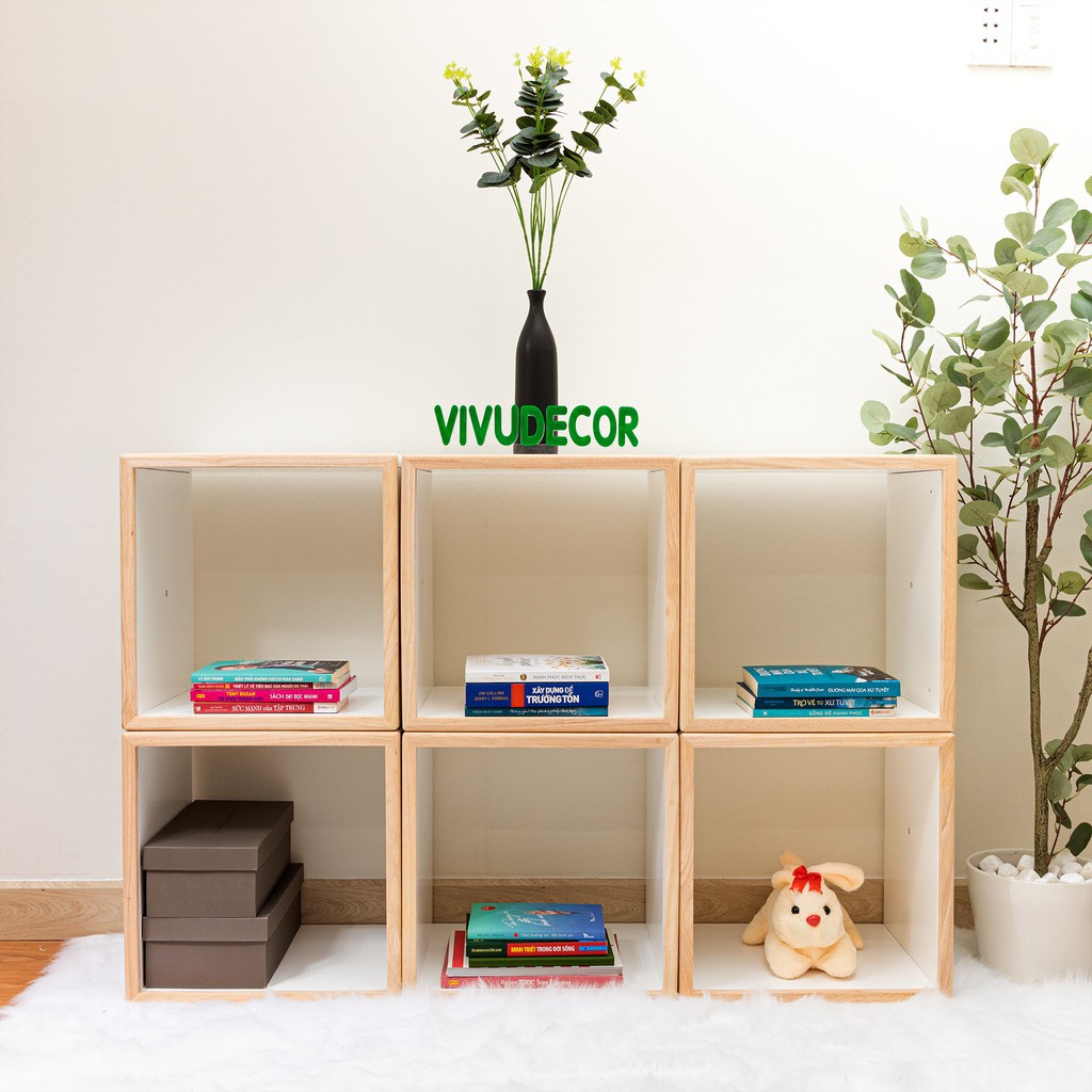 [MÃ LIFEMC1010C giảm 12% ]Kệ Gỗ Vivudecor Hàng Nội Địa JAPAN, Kệ Trang Trí Đa Năng Lắp Ráp Làm Bàn, Ghế, Tủ, Kệ Sách...