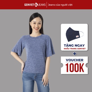 Áo len cộc tay nữ genviet dc321i1970