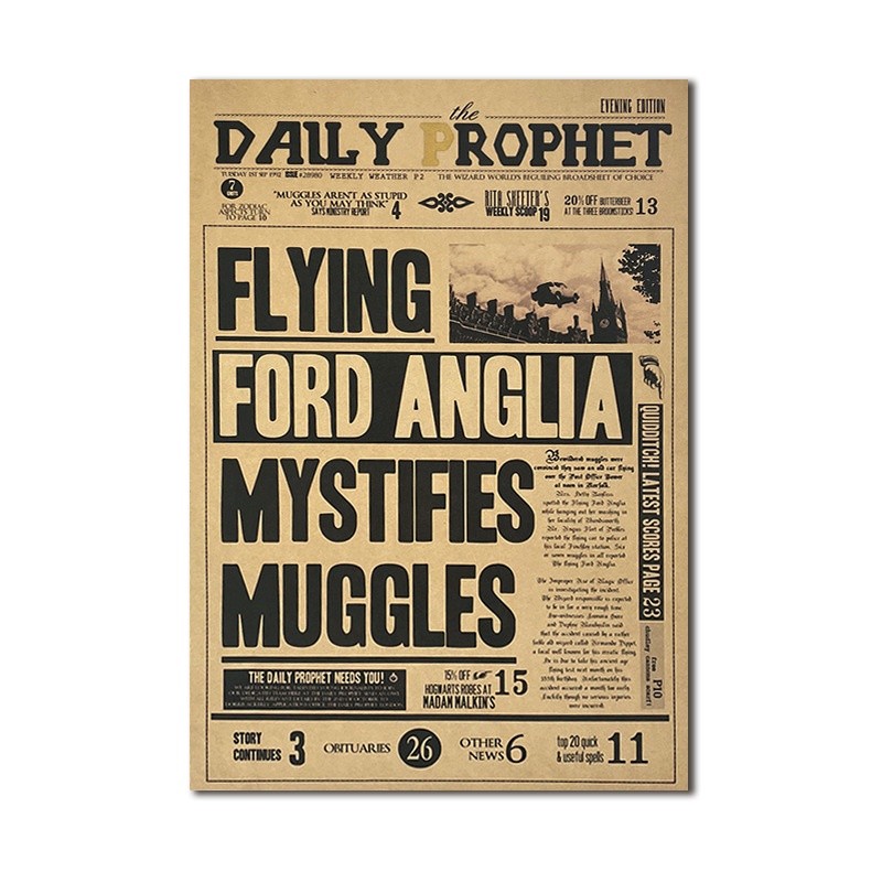 Áp Phích Hình Xe Hơi Bay Màu Trắng Đen Phong Cách Retro 42 + 30cm