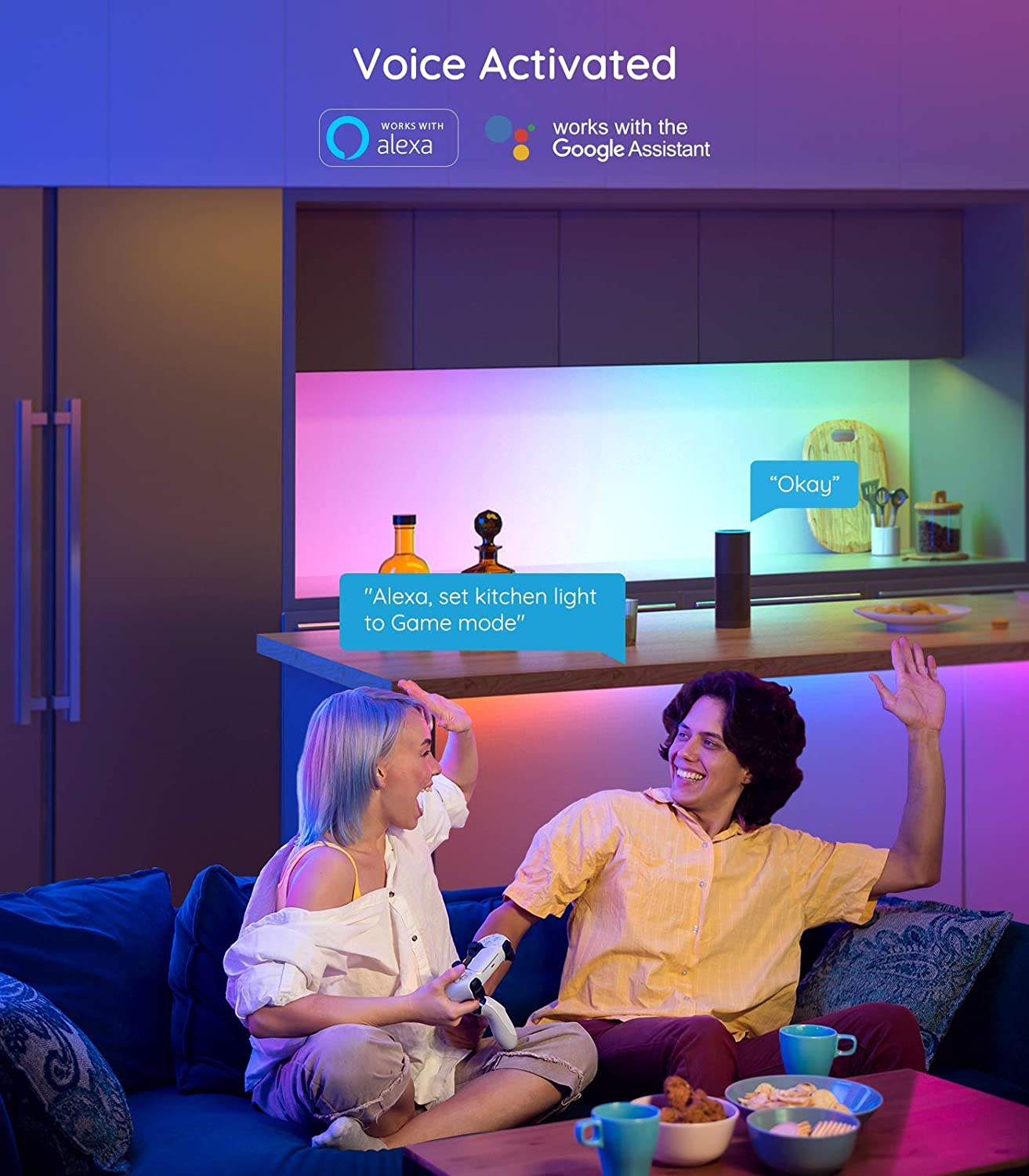 Cuộn Dây Đèn Led 16.4ft Rgbic Wifi Không Dây Kèm Phụ Kiện Hỗ Trợ Alexa Google (Không Hỗ Trợ 5g) | BigBuy360 - bigbuy360.vn