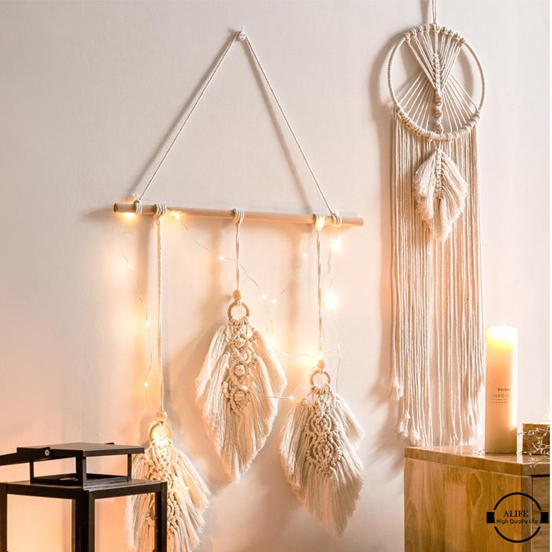 Thảm Treo Tường Trang Trí Nội Thất Họa Tiết Lá Cây Phong Cách Bohemian