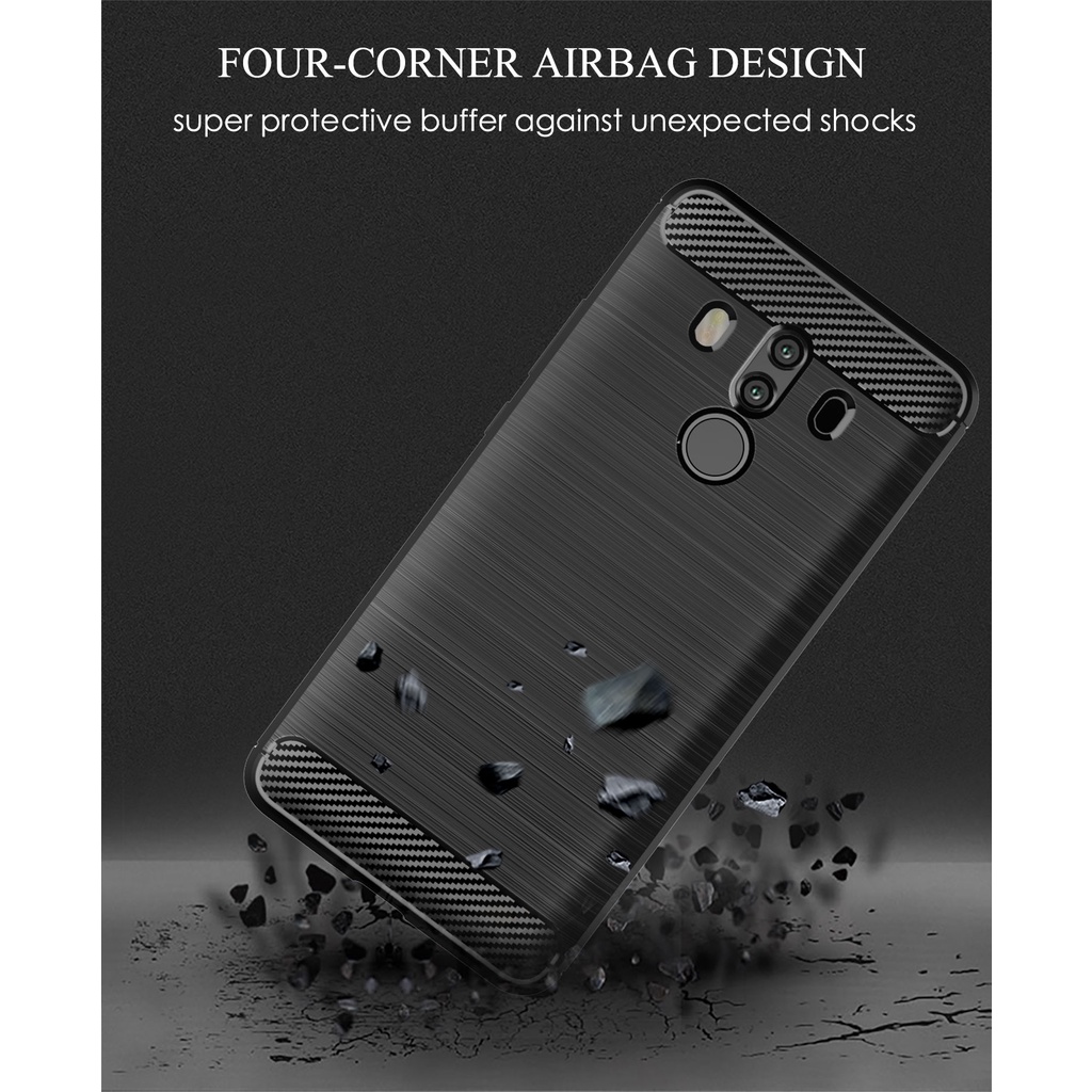 Ốp Điện Thoại tpu Silicone Mềm Chống Sốc Họa Tiết Sợi Carbon Cho Huawei Mate 10 Pro mate10pro RS
