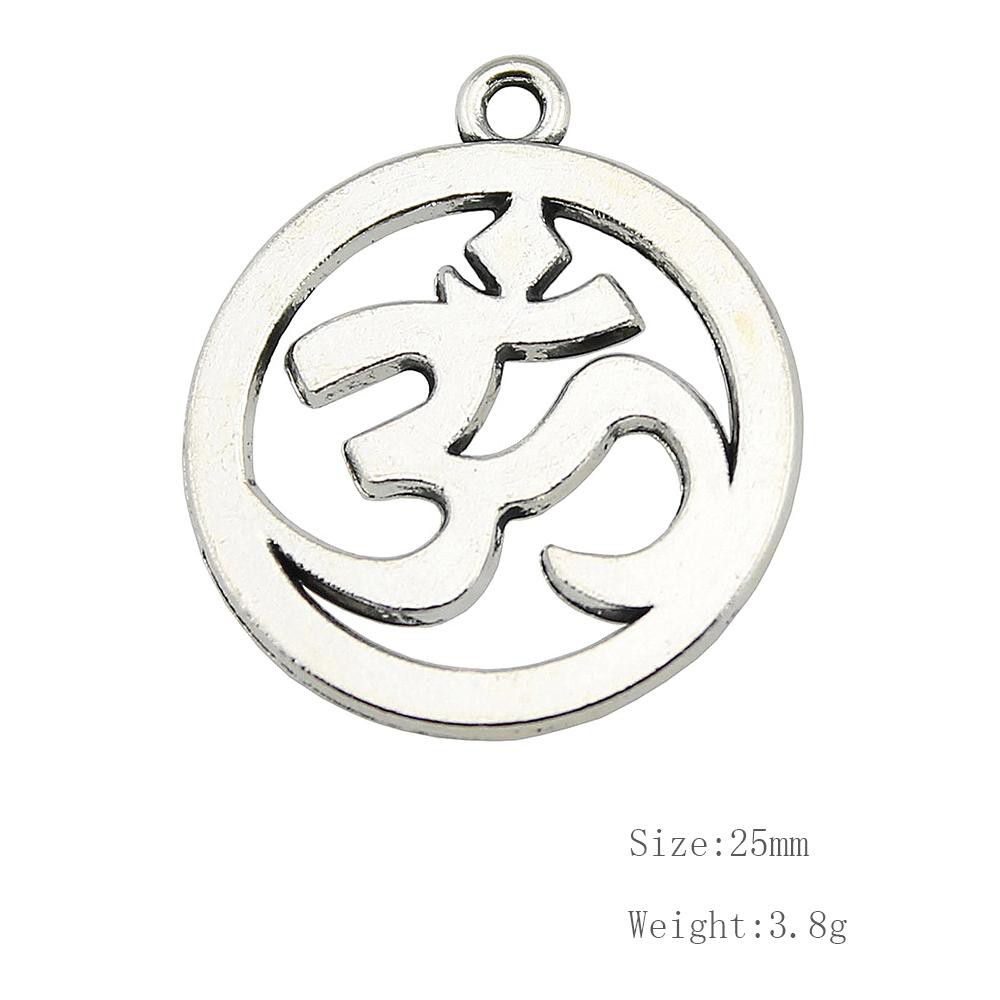 Set 5 Mặt Dây Chuyền Hình Chữ Om Làm Trang Sức Thủ Công Diy