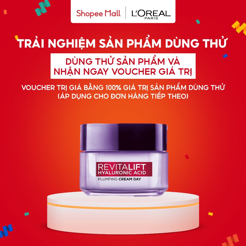 [Quà tặng không bán] Kem dưỡng siêu cấp ẩm căng mịn da L'Oreal Paris Revitalift Hyaluronic Acid 15ml