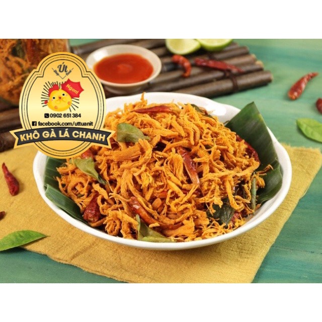Khô Gà Lá Chanh Loại 1 [Cam kết không bột] Hộp 500g  |  1kg | Út Food [Miền Tây] | BigBuy360 - bigbuy360.vn
