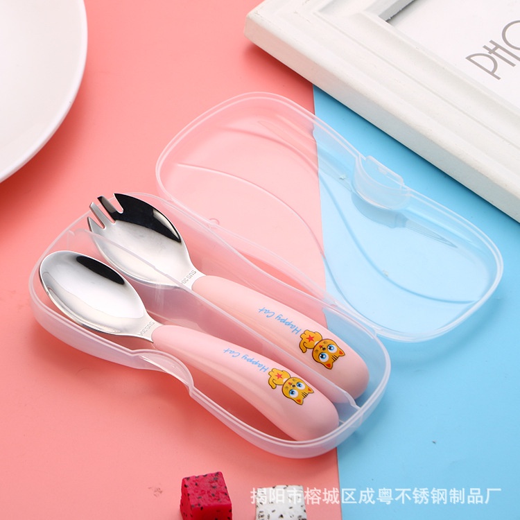 Đũa Tập Ăn, Đũa Xỏ Ngón Kèm Thìa Dĩa Cao Cấp Cho Bé