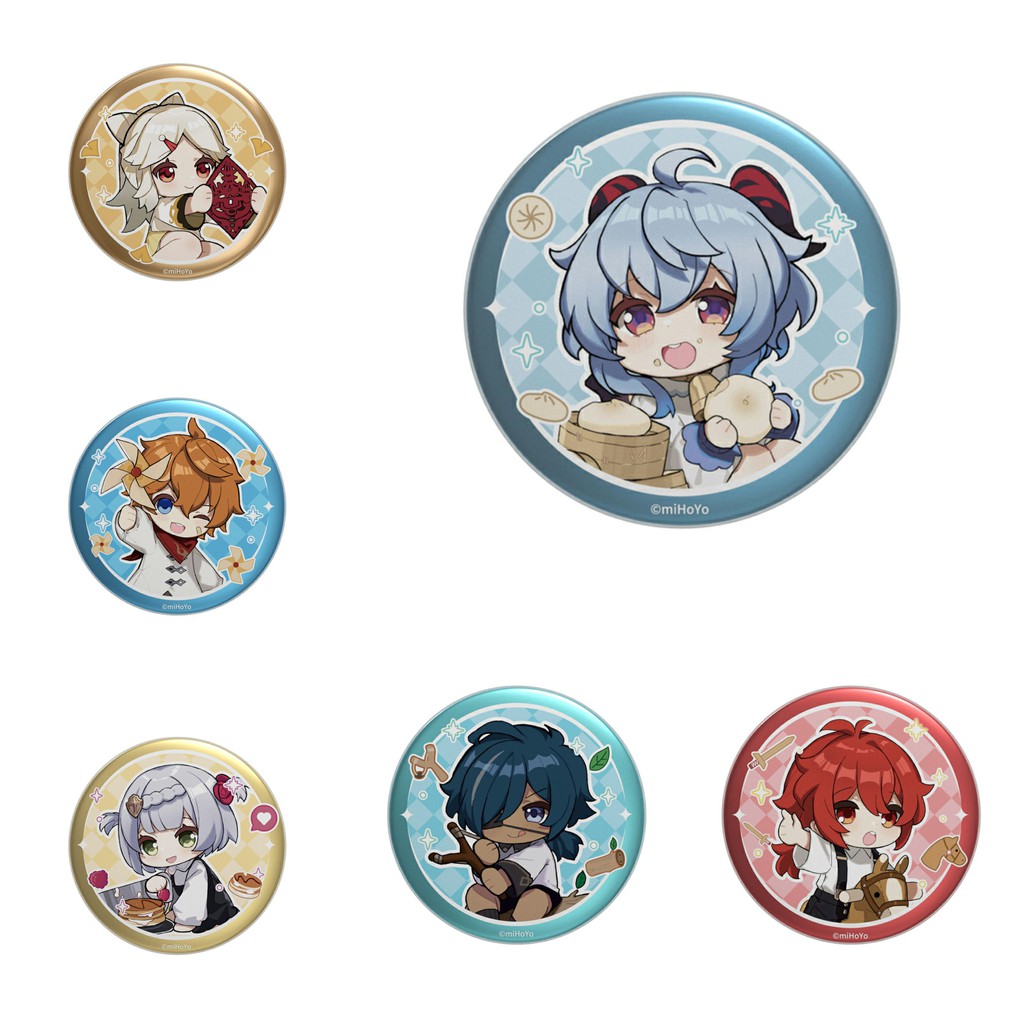 (đồ chơi) Combo 6 huy hiệu cài áo IN HÌNH Genshin Impact game chibi xinh xắn