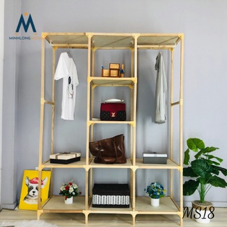 Gía treo quần áo - Minhlongwood - 2 buồng 6 ngăn - M18