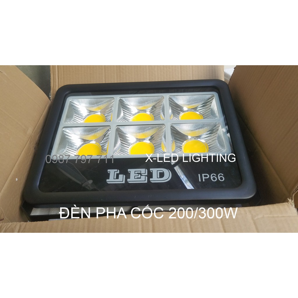 Đèn pha chiếu sâu, đèn công suất lớn, pha cốc 200W, 300W - TRẮNG/VÀNG
