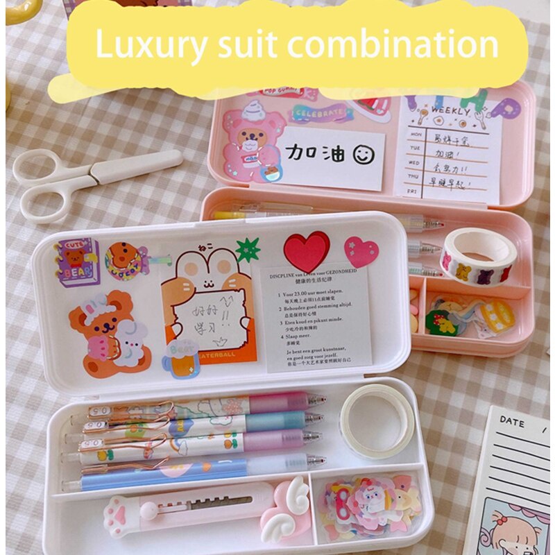 Hộp đựng bút bằng nhựa pp hình màu macaron đa năng cho học sinh/ nhân viên văn phòng