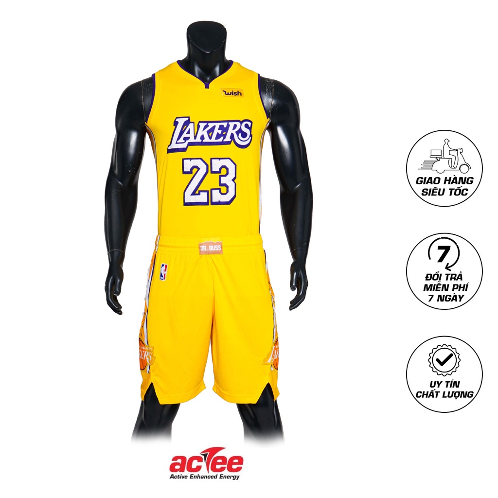 Đồ bóng rổ Actee LA Lakers màu Vàng
