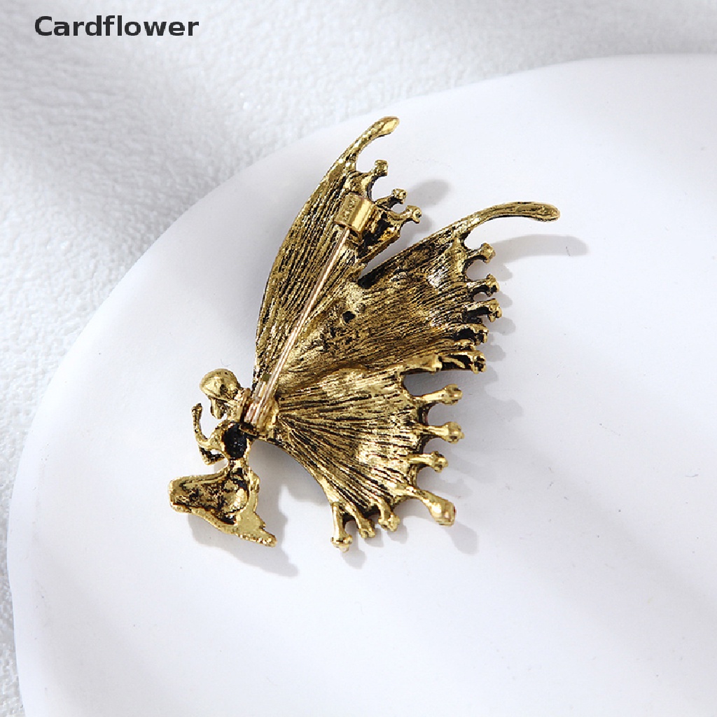&lt; Cardflower &gt; Trâm Cài Áo Tráng Men Hình Cánh Bướm Thiên Thần Vintage Quà Tặng Đang Giảm Giá