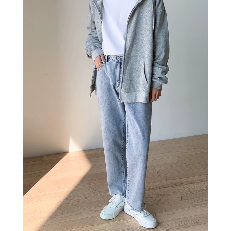 Quần jean nam ống rộng dáng baggy suông đứng nam nữ phong cách Hàn Quốc SR01 cam kết không phai màu | BigBuy360 - bigbuy360.vn