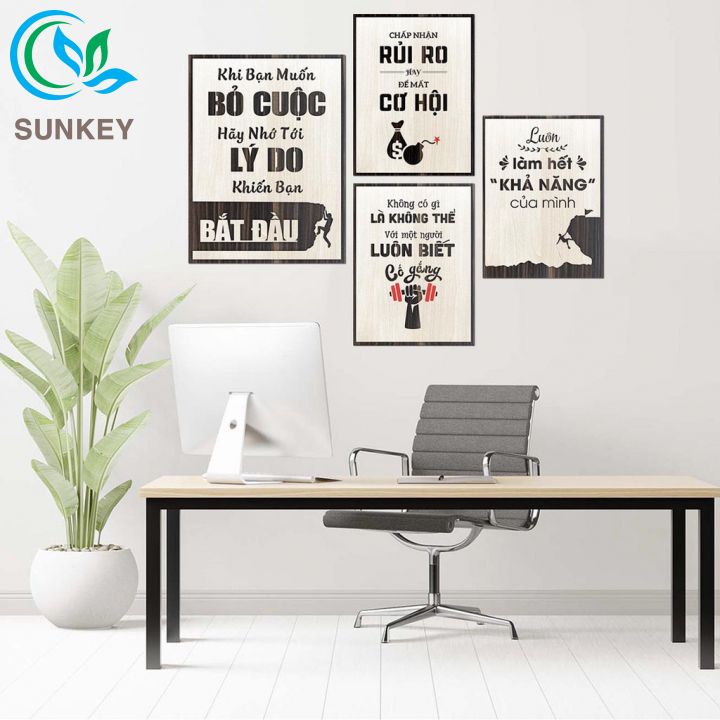 Tranh Gỗ Treo Tường -  Tranh Slogan - Tạo Động Lực Không Khí Làm Việc - Kích Thước 40x30 cm