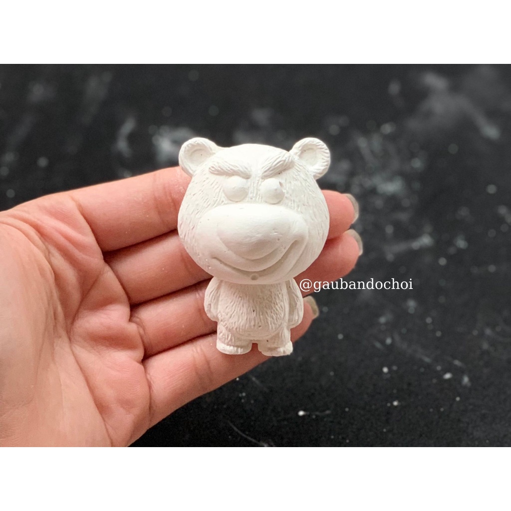 Tô tượng thạch cao gấu dâu 2d 6cm