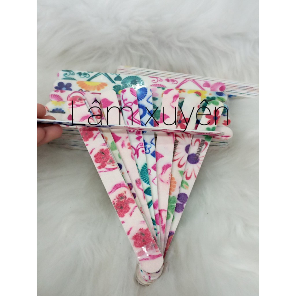 Dũa giấy bông in hoa làm móng nail1 bó 10 cây size chuẩn hàng công ty ,