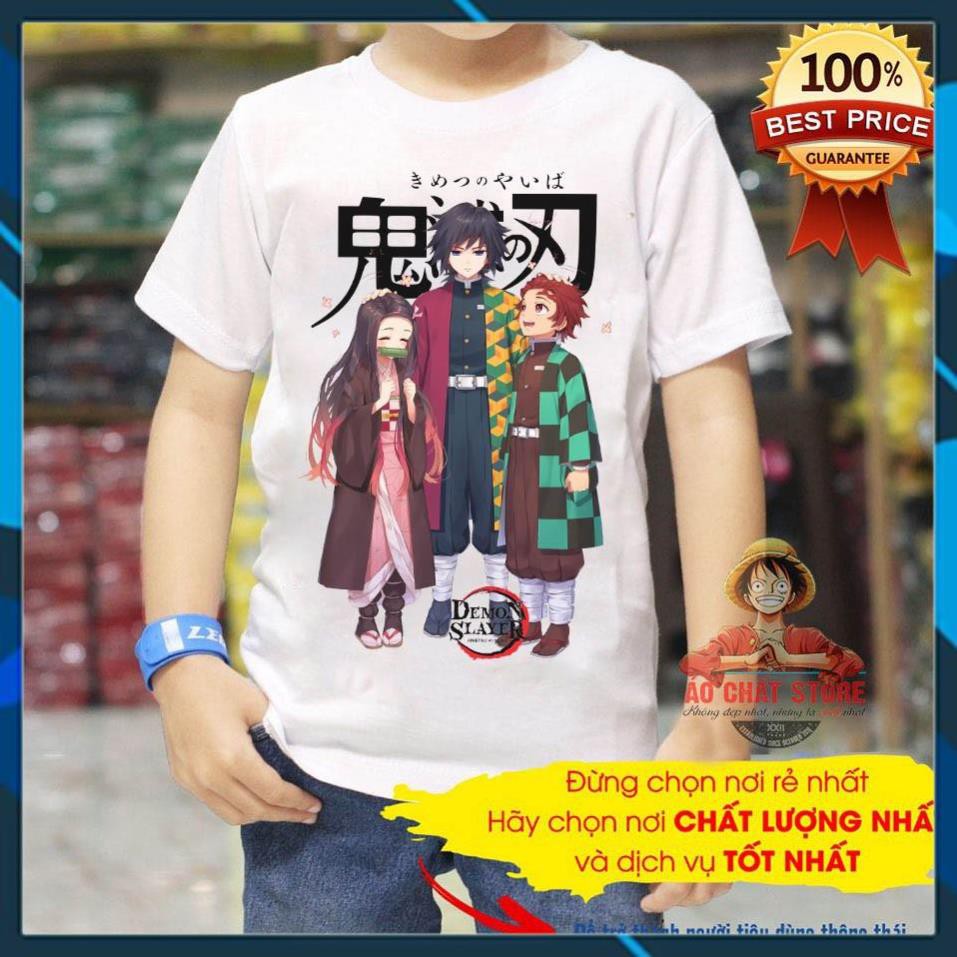 (SALE 50%) (ẢNH THẬT) Áo thun Bộ 3 Tanjirou x Giyuu x Nezuko Siêu Đẹp | Áo Lưỡi Gươm Diệt Quỷ Kimets