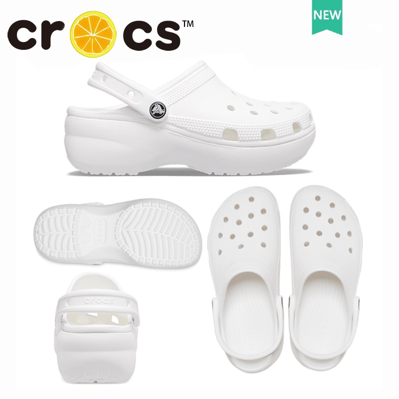 Dép Crocs Đế Dày 4.1cm Tăng Chiều Cao Phong Cách Cổ Điển Thời Trang Đi Biển Cho Nữ#206750