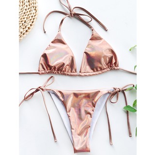 Bikini Lưng Cao Hoạ Tiết Kẻ Sọc Cho Phái Nữ