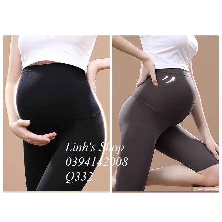Quần Legging LỬNG Bầu YoGa Tập Gym Thoải Mái Q332