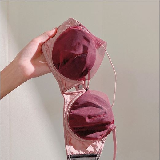 Bộ đồ lót nữ Embra có gọng nâng ngực khoét giữa lụa nước mềm mịn EBB60