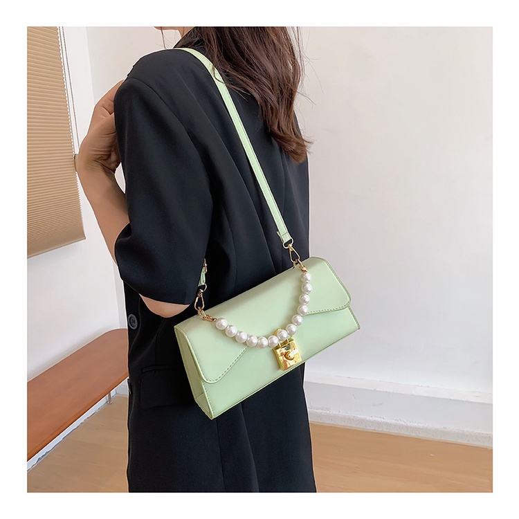 Túi xách JASMIN NOIR da PU hình gối quai xách ngọc trai thời trang dành cho nữ