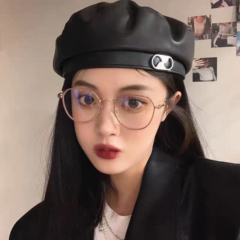 Mắt kính gọng oval kim loại thời trang dành cho nam nữ