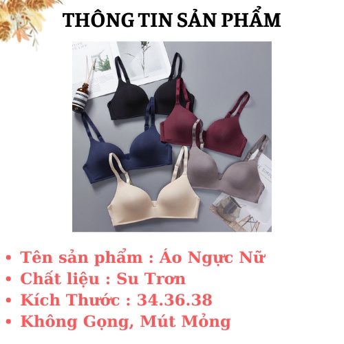 Áo Ngực Nữ Mút Mỏng Chất Su Trơn, Áo Lót Nữ Không Gọng Khoét Ngực AMYBRA A799