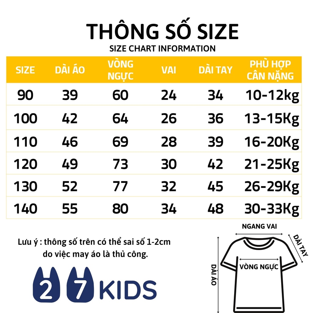 Áo thun nỉ bé trai dài tay 27Kids da cá lót lông nam cho trẻ từ 2-10 tuổi BLSS1