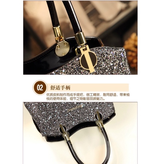 Túi xách nữ đẹp cao cấp ❤️ Tốt nhất ❤️  túi da nữ quảng châu đi tiệc sáng lấp lánh thời trang size 35cm sành điệu