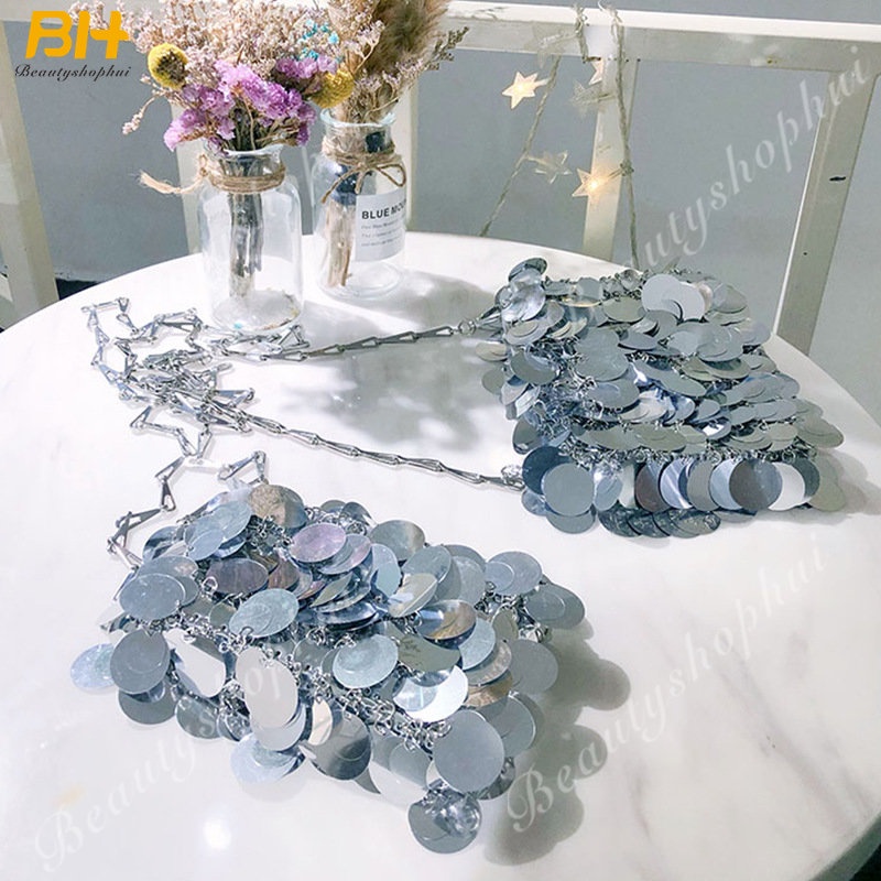 Túi Đeo Chéo Đính Sequin Lấp Lánh Thời Trang Dành Cho Nữ