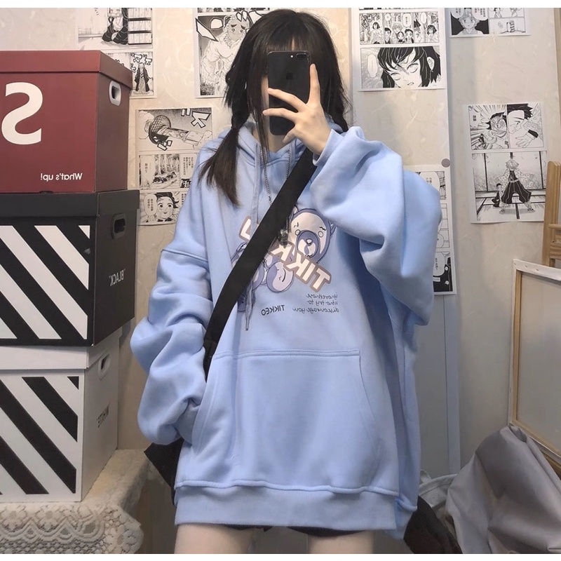 Áo Nỉ Bông HOODIE-SWEATER Gấu TIKKEO Tay Dài