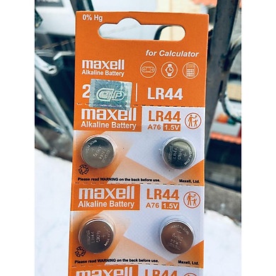 Pin cúc áo Maxell LR44, A76, AG13 - Vỉ 10 viên chính hãng