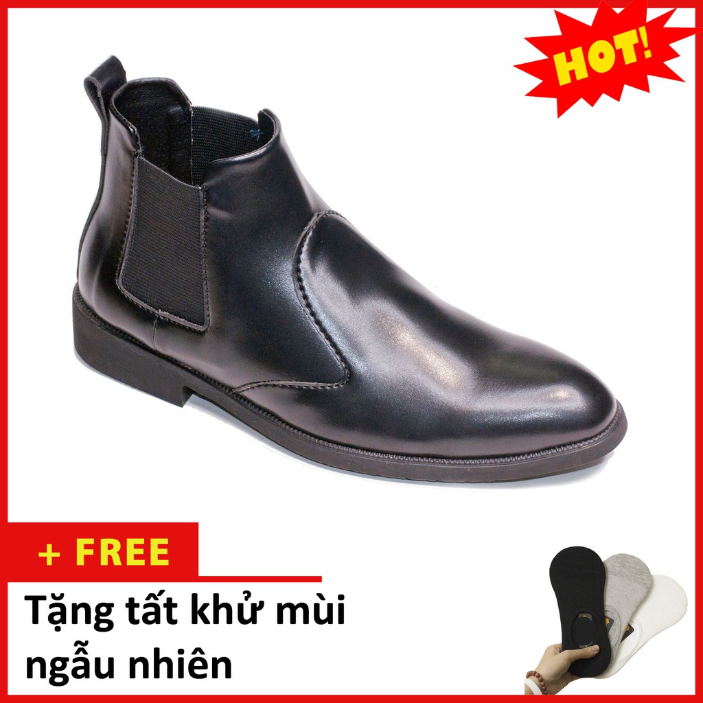 [Có Video Thật] Giày Chelsea Boot Nam Cổ Chun Da Nhám Màu Đen Đế Khâu Rất Chắc Chắn - CB520-NHAMCHUN (T)