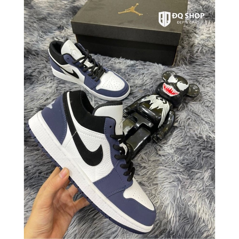 Giày JoDan Cổ Thấp 1 Low MidNight NaVy, Giày Sneaker JorDan 1 Màu Than Cổ thấp Nam Nữ FULL BILL + BOX