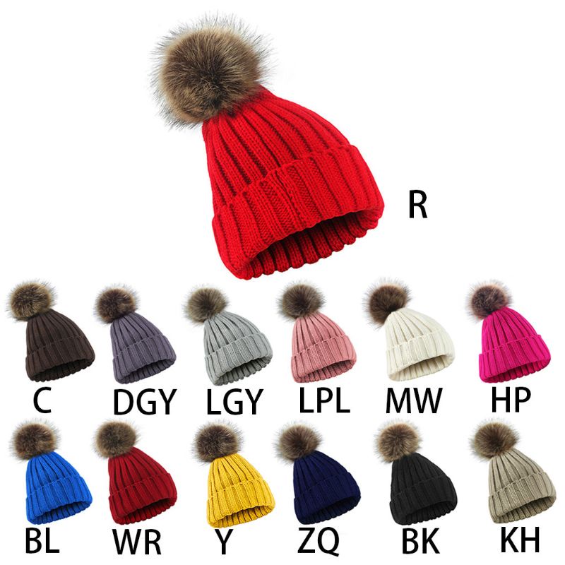 Mũ Len Beanie Màu Trơn Có Gân Thời Trang Mùa Đông Cho Nam Và Nữ