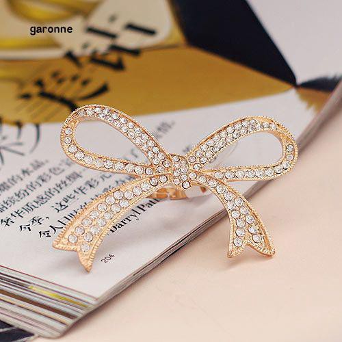 Nhẫn hình nơ đính đá phong cách sang trọng thanh lịch dành cho nữ