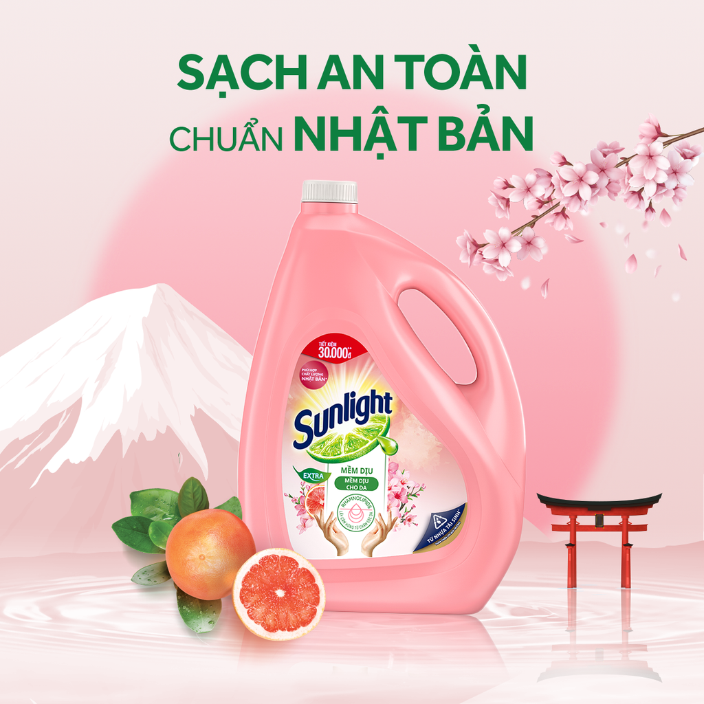 Nước Rửa Chén Bát Sunlight Thiên Nhiên Các Loại Chai 3.6KG