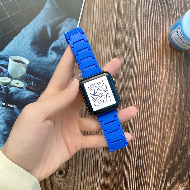 Dây Đeo Họa Tiết Sợi Carbon Nhẹ Cho Đồng Hồ Thông Minh Apple Watch 45mm 44mm 42mm 41mm 40mm 38mm iWatch 7 6 5 4 3 SE