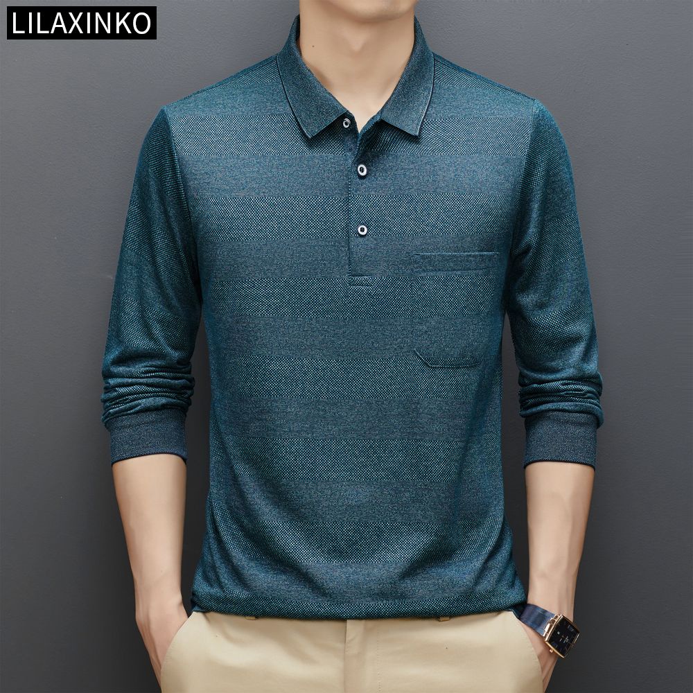 Áo Thun Polo Cotton Tay Dài Kẻ Sọc 5 Màu Thời Trang Thu Đông Cho Nam