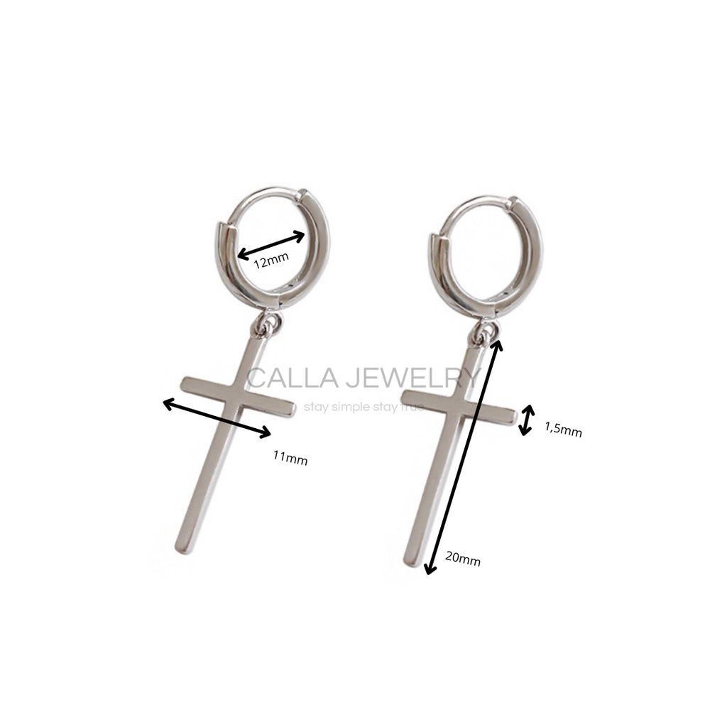 Khuyên tai bạc Crucifix - CALLA JEWELRY | E032