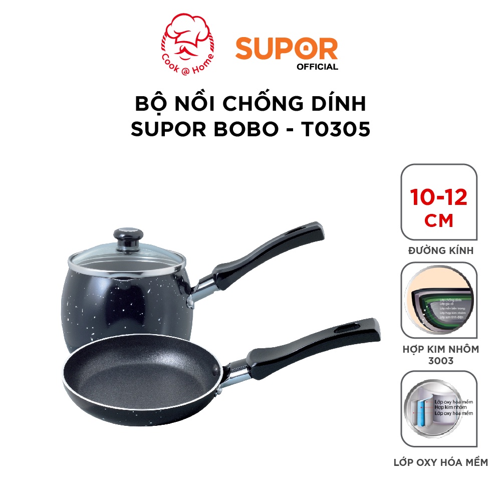 Bộ nồi chống dính Supor Bobo mini T0305