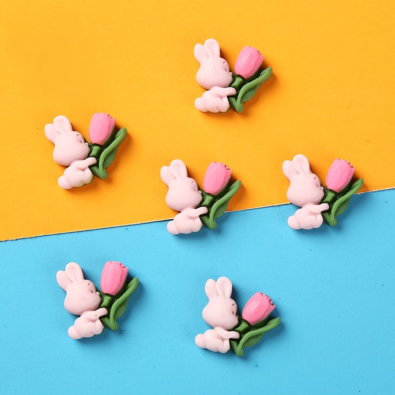 Phụ Kiện Kẹp Tóc Hình Thỏ Hoạt Hình Bằng Nhựa Resin diy