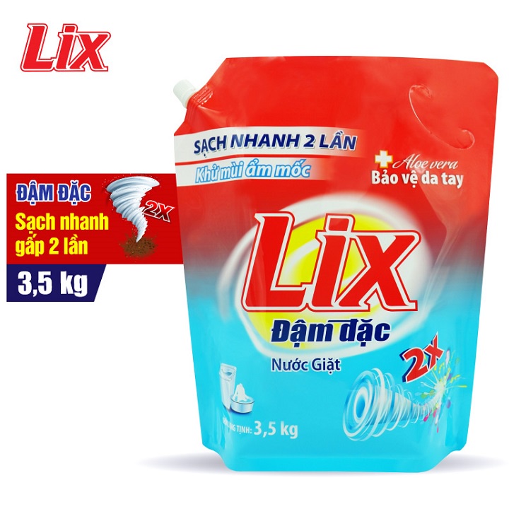 COMBO 2 Túi nước giặt Lix đậm đặc hương hoa (2 túi x 3.5Kg) (2C-NG350)