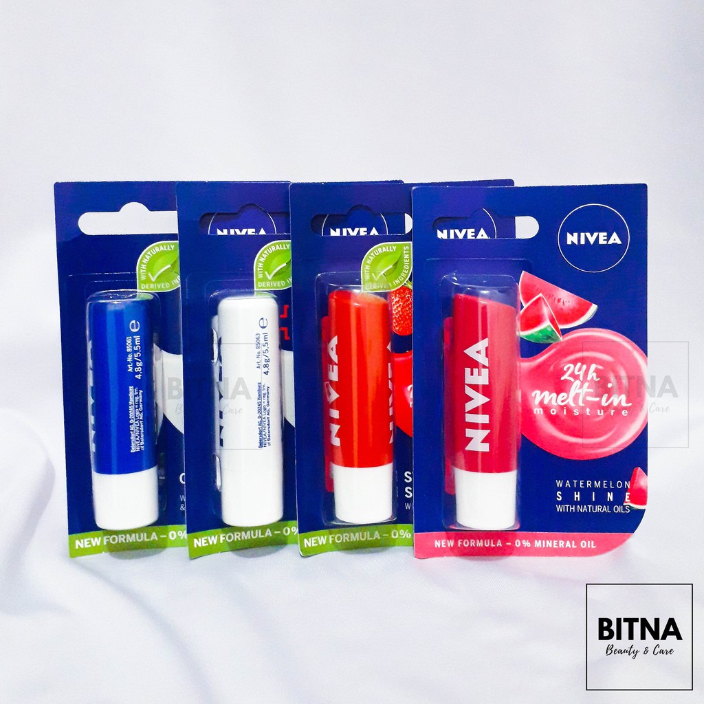 (Hàng Mới Về) Son Dưỡng Môi Nivea Chăm Sóc Môi Kèm Giá Đỡ Line Friends